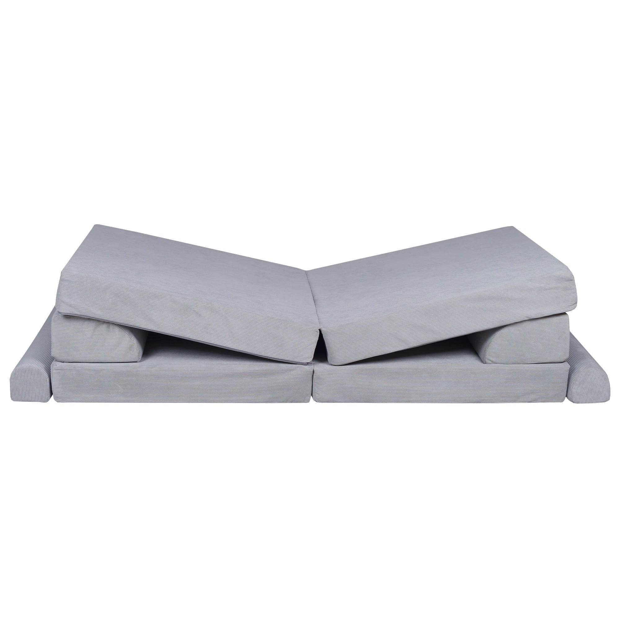 Didelė smulkaus kordurojaus sofa, pilka