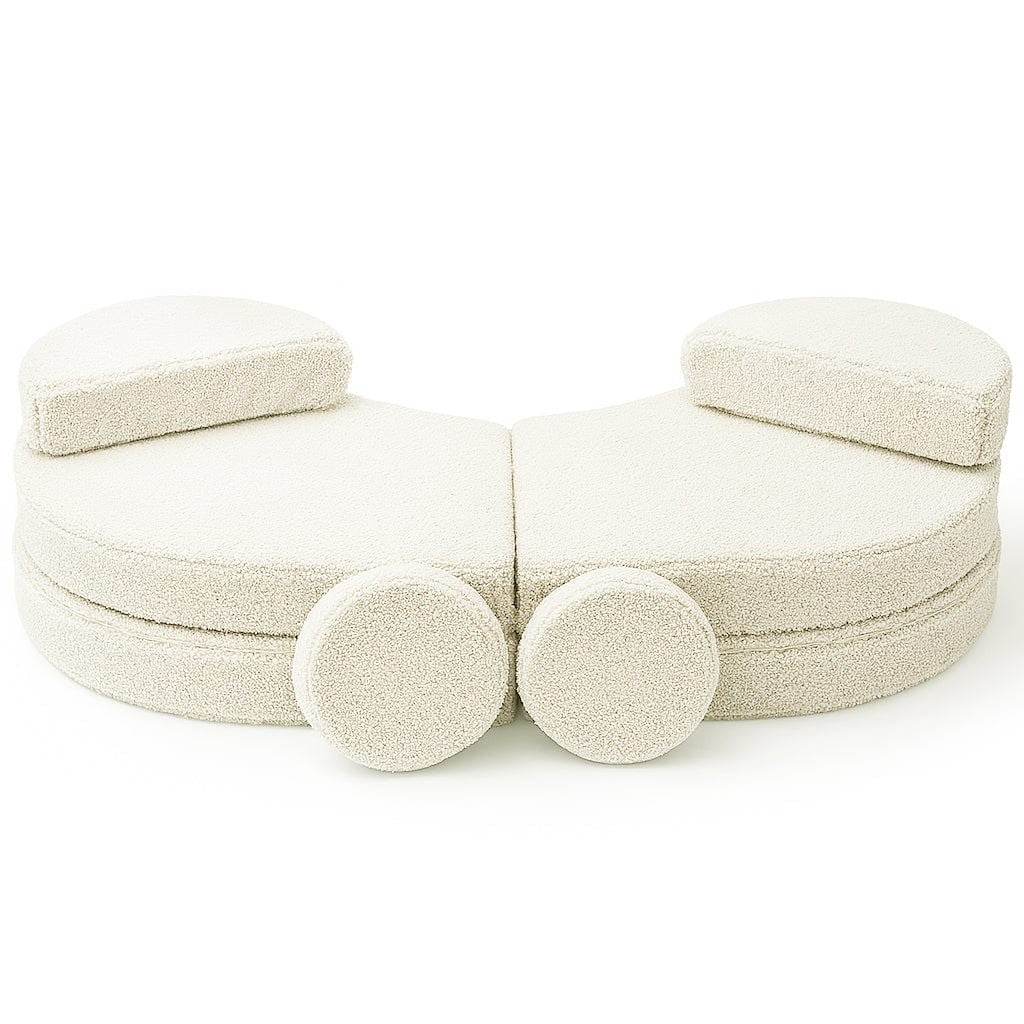 Modulinė sofa vaikams, 6 dalių, kreminė