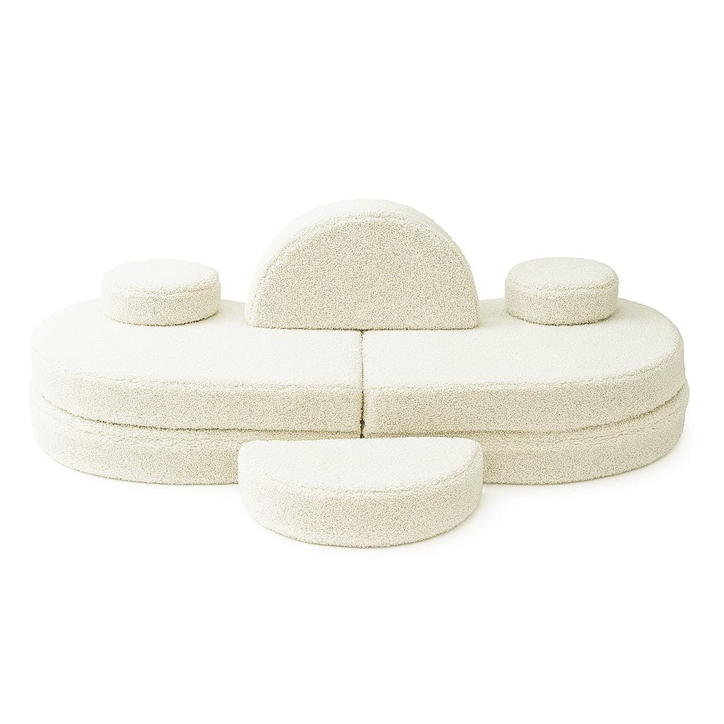 Modulinė sofa vaikams, 6 dalių, kreminė