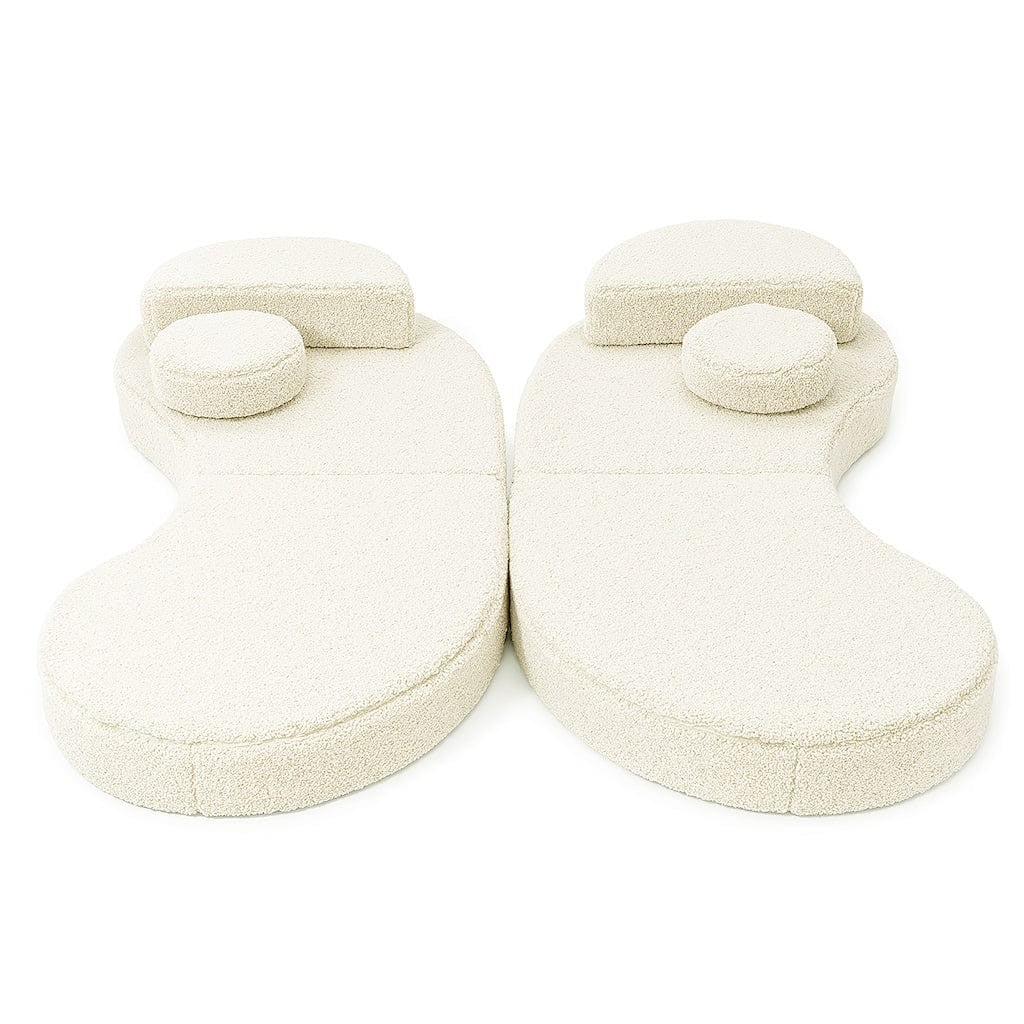 Modulinė sofa vaikams, 6 dalių, kreminė