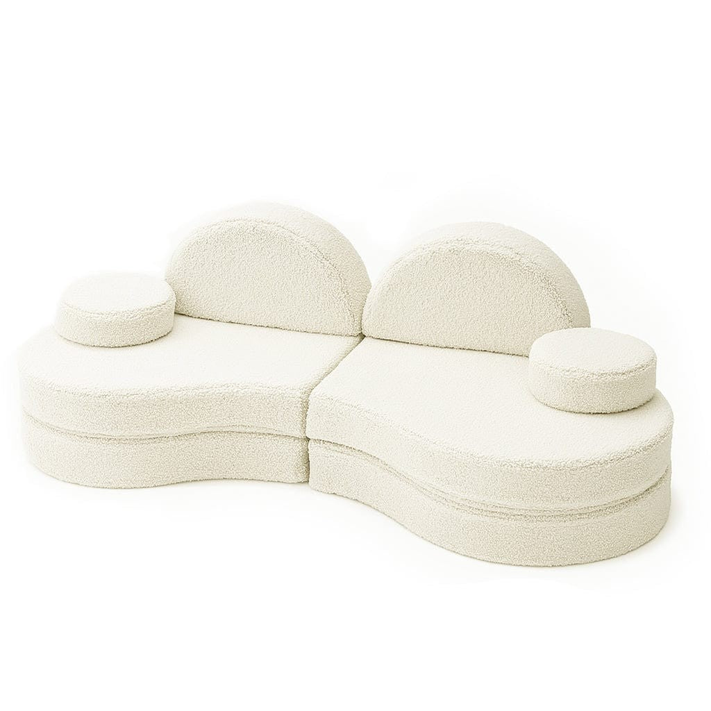 Modulinė sofa vaikams, 6 dalių, kreminė