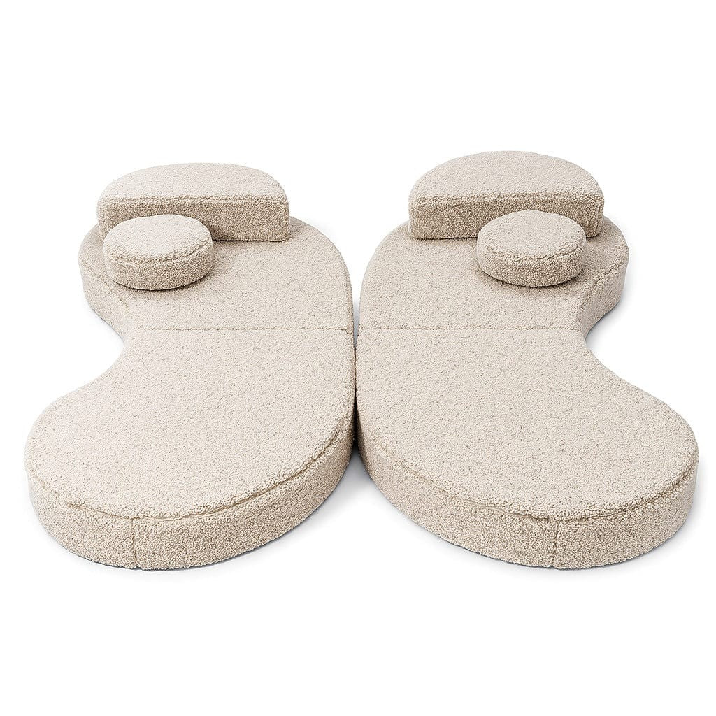 Modulinė sofa vaikams, 6 dalių, šviesiai pilka