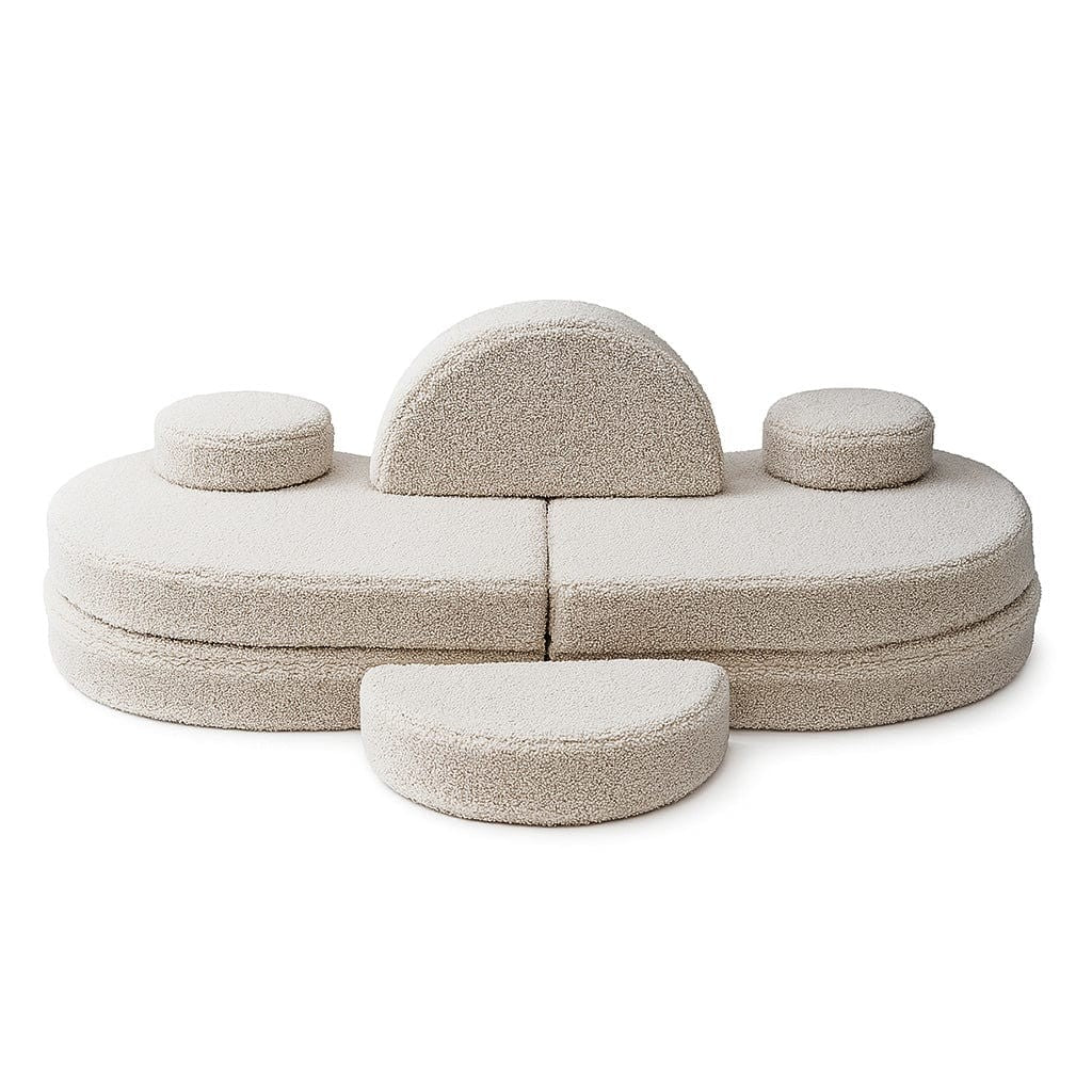 Modulinė sofa vaikams, 6 dalių, šviesiai pilka