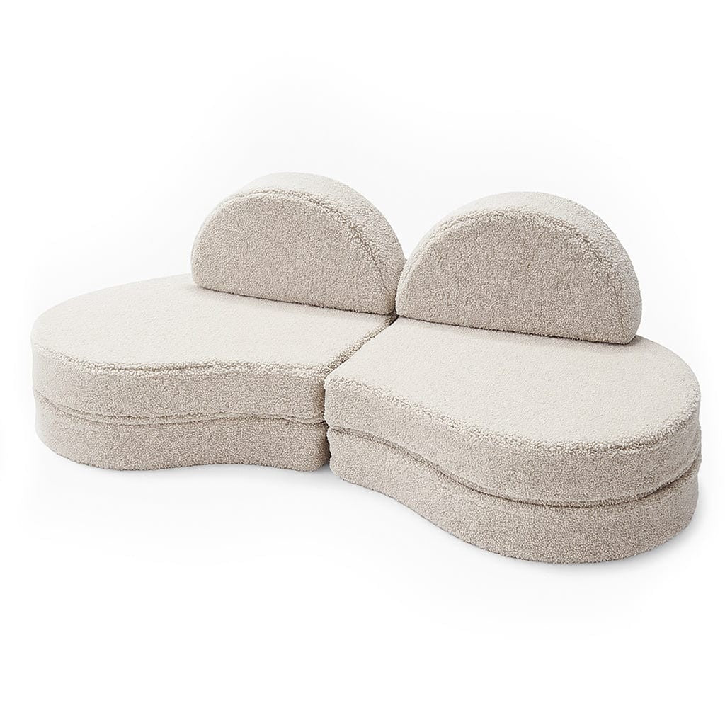 Modulinė sofa vaikams, 6 dalių, šviesiai pilka
