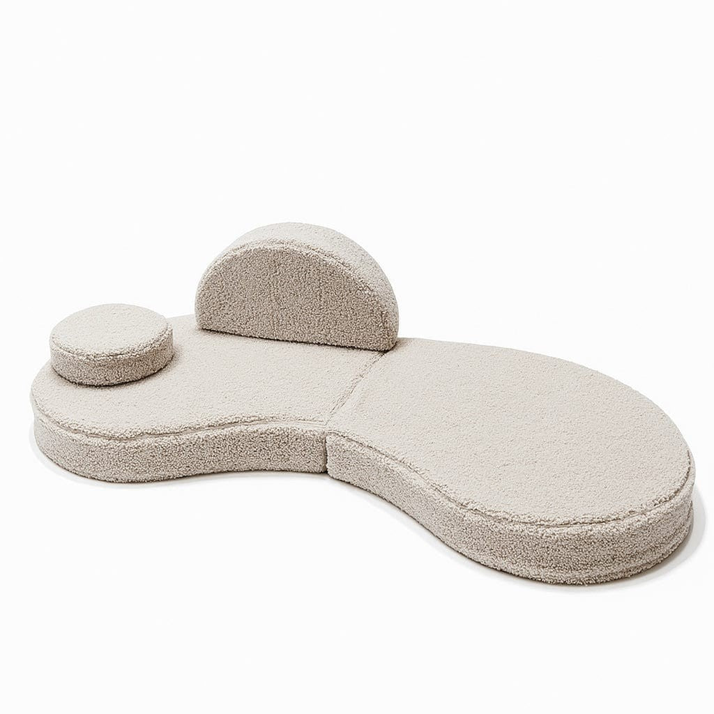 Modulinė sofa vaikams, 6 dalių, šviesiai pilka