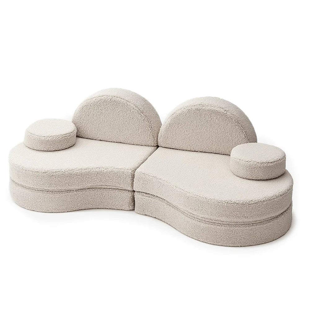 Modulinė sofa vaikams, 6 dalių, šviesiai pilka