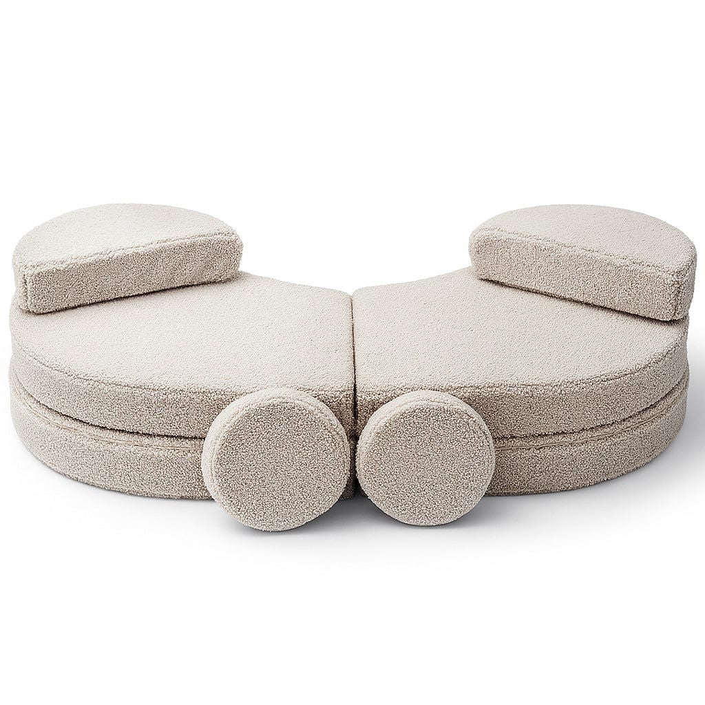 Modulinė sofa vaikams, 6 dalių, šviesiai pilka