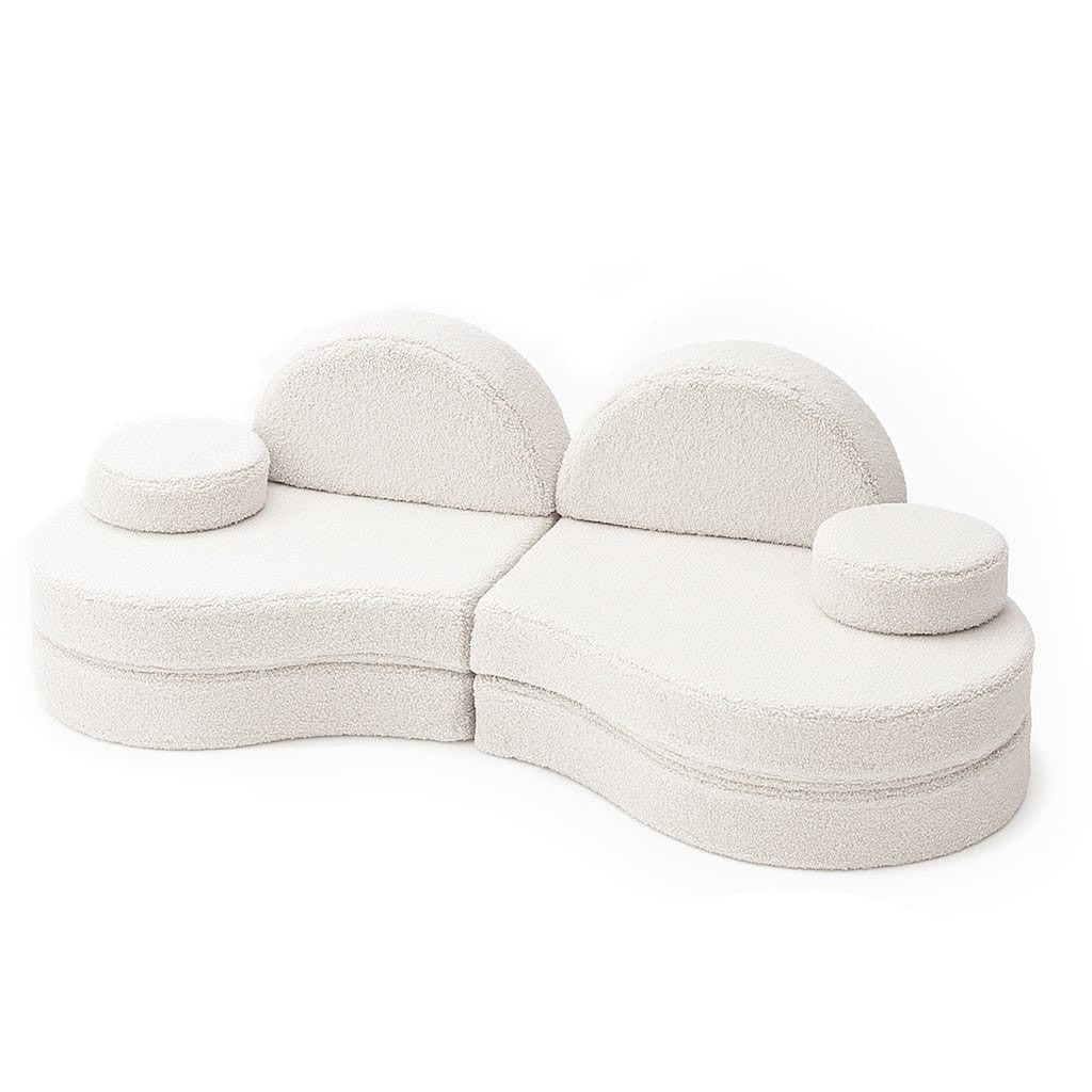 Modulinė sofa vaikams, 6 dalių, balkšva