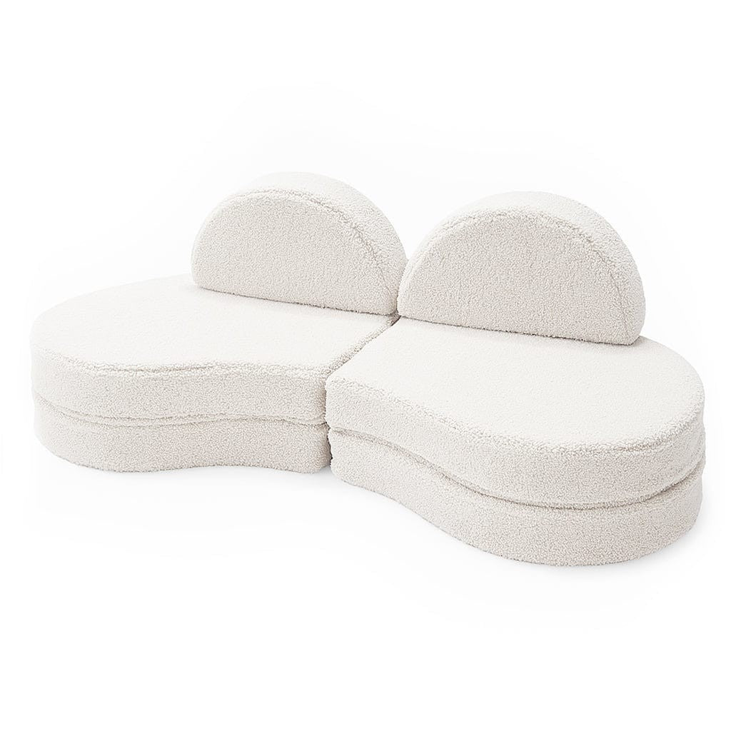 Modulinė sofa vaikams, 6 dalių, balkšva