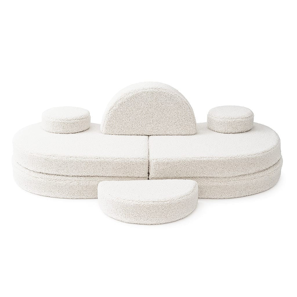 Modulinė sofa vaikams, 6 dalių, balkšva