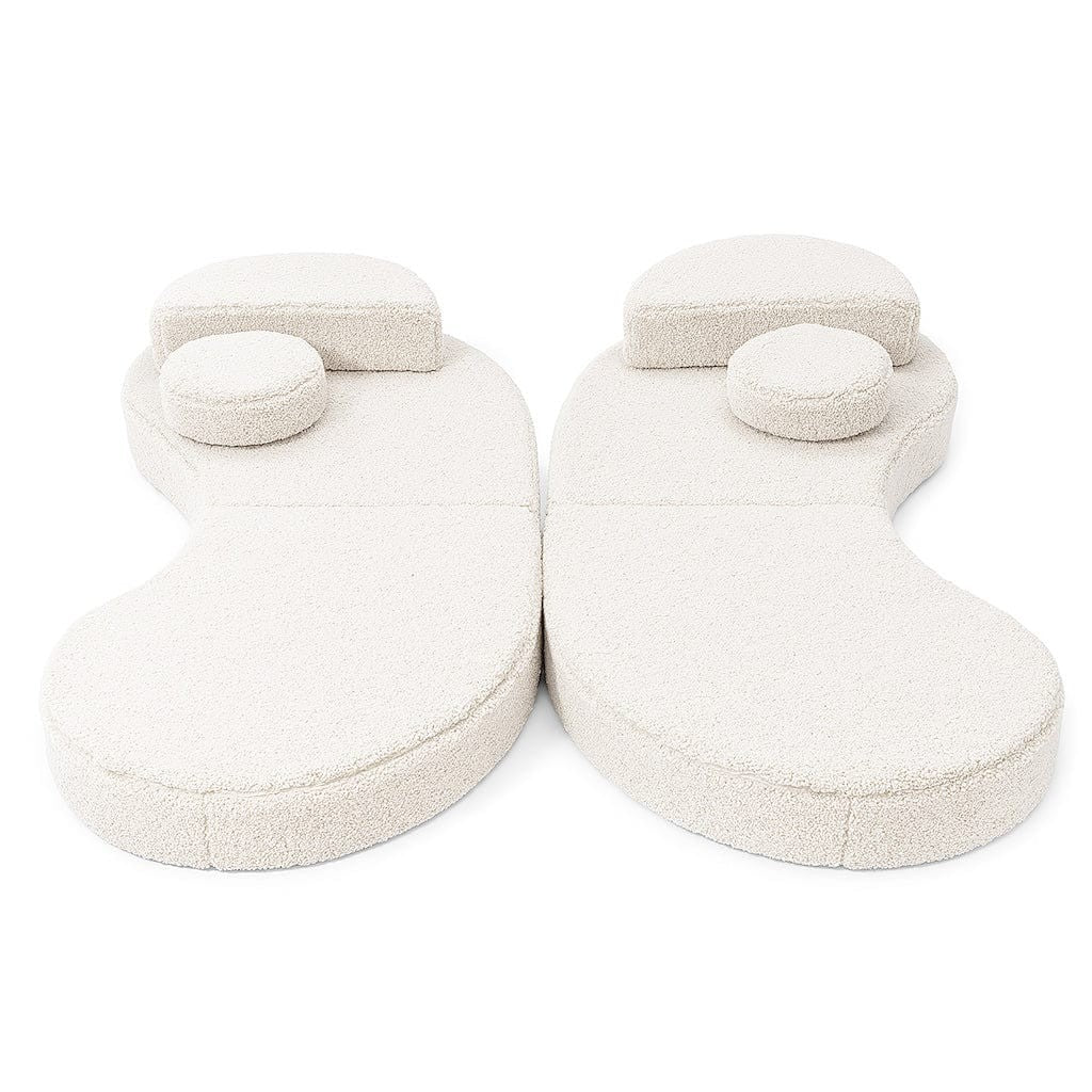 Modulinė sofa vaikams, 6 dalių, balkšva