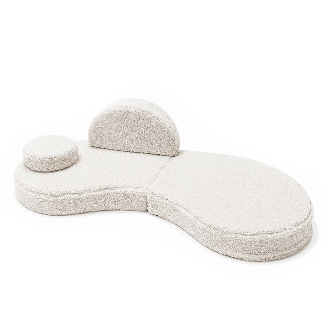 Modulinė sofa vaikams, 6 dalių, balkšva