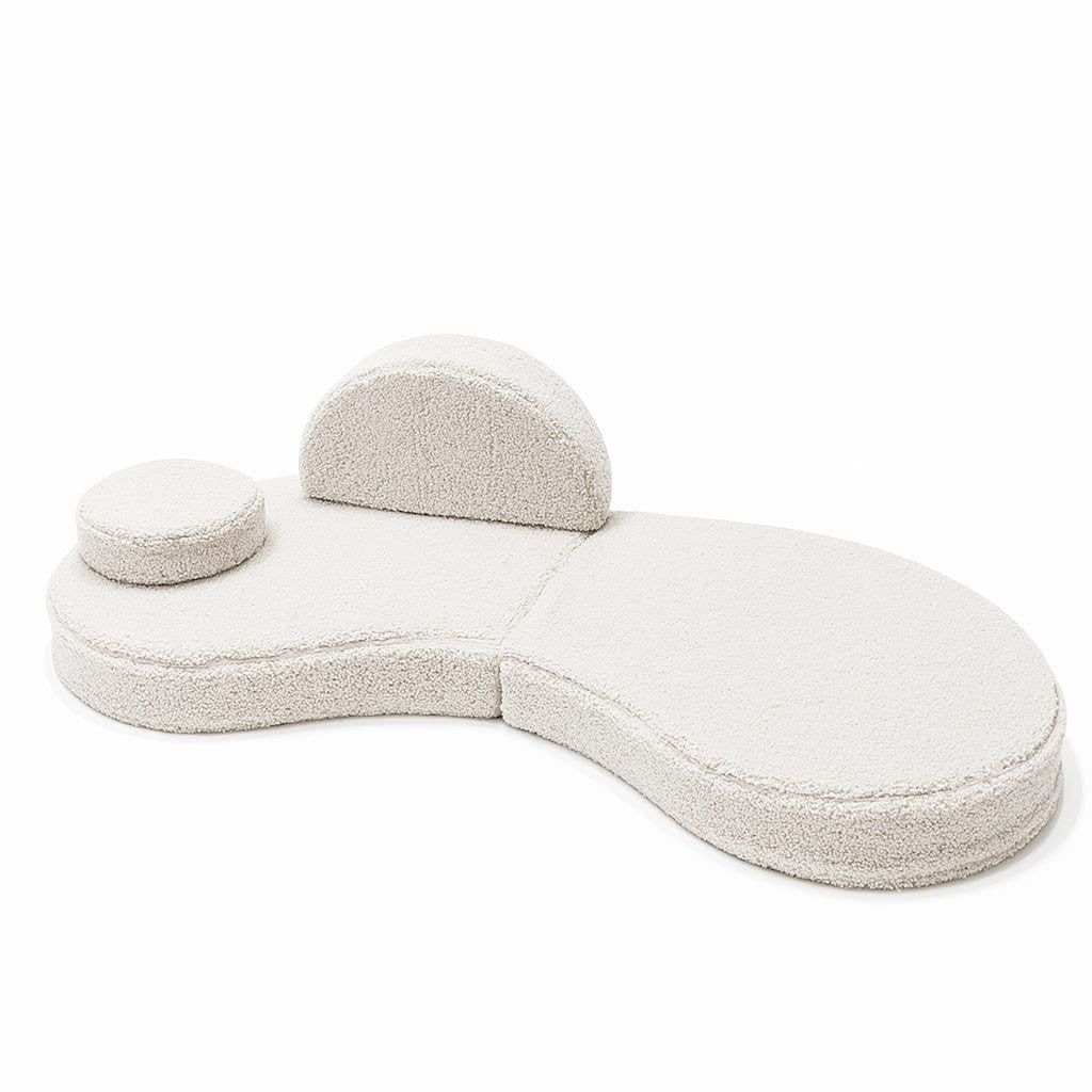 Modulinė sofa vaikams, 6 dalių, balkšva