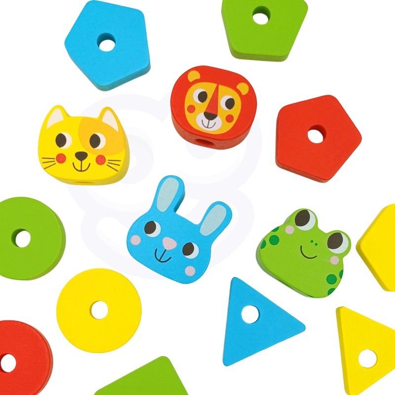 Montessori dėlionių piramidė su gyvūnais