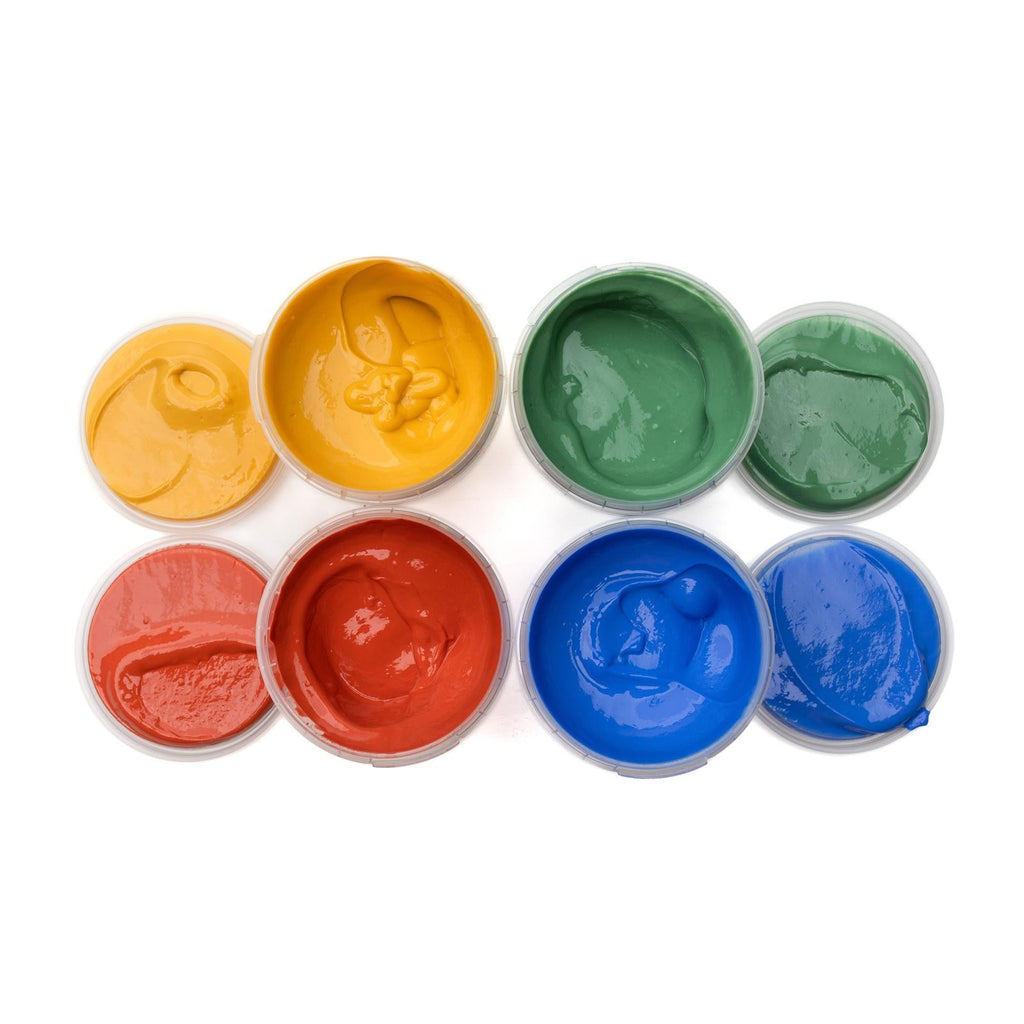 Ekologiškų pirštų dažų rinkinys „Neogrün“, 4 × 120 g – mėlyna, geltona, raudona, žalia