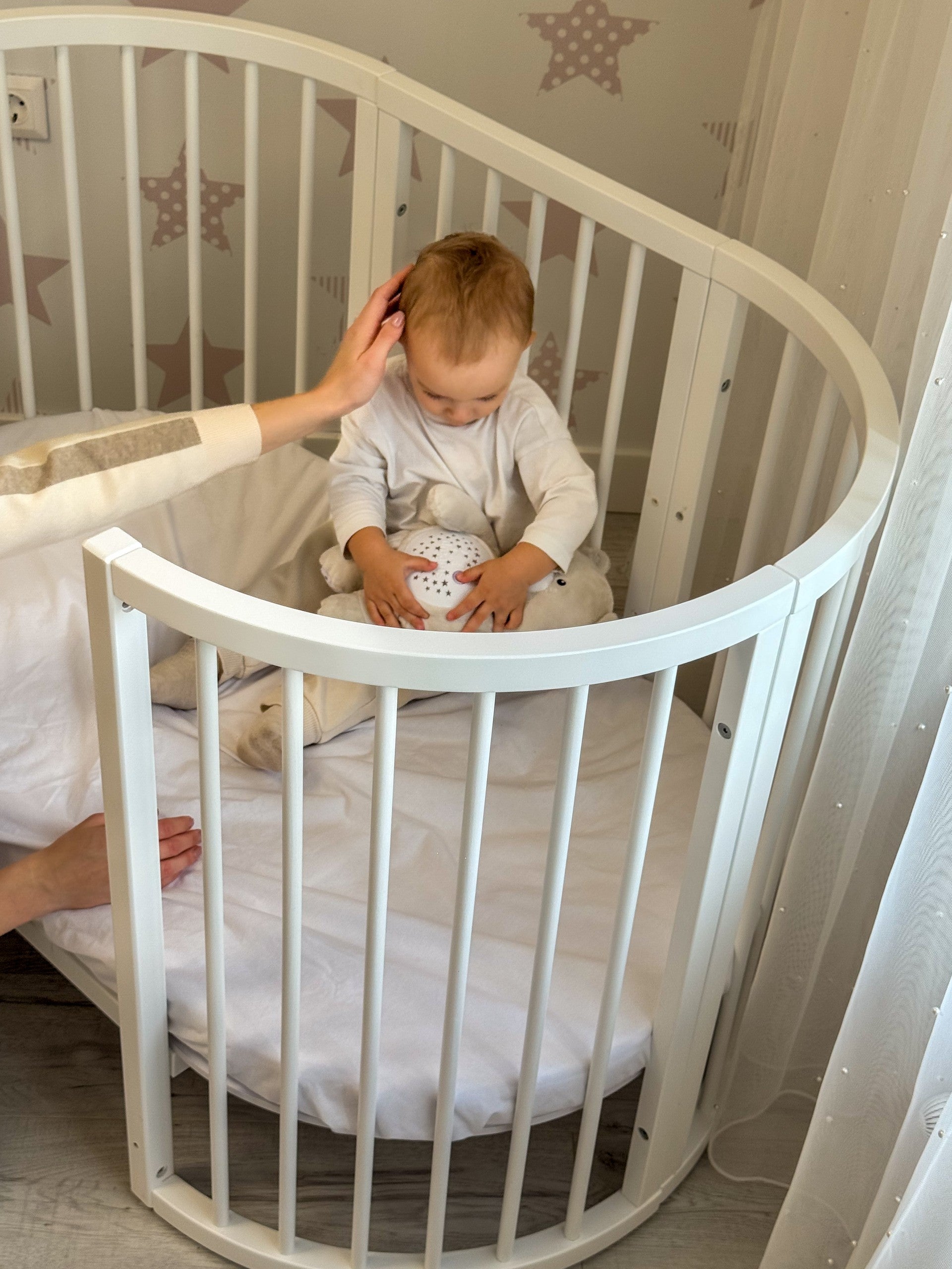 Round Baby Crib OLIN - White