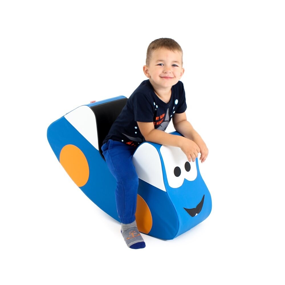 Minkštas paspiriamasis žaislas „Automobilis“, mėlynas