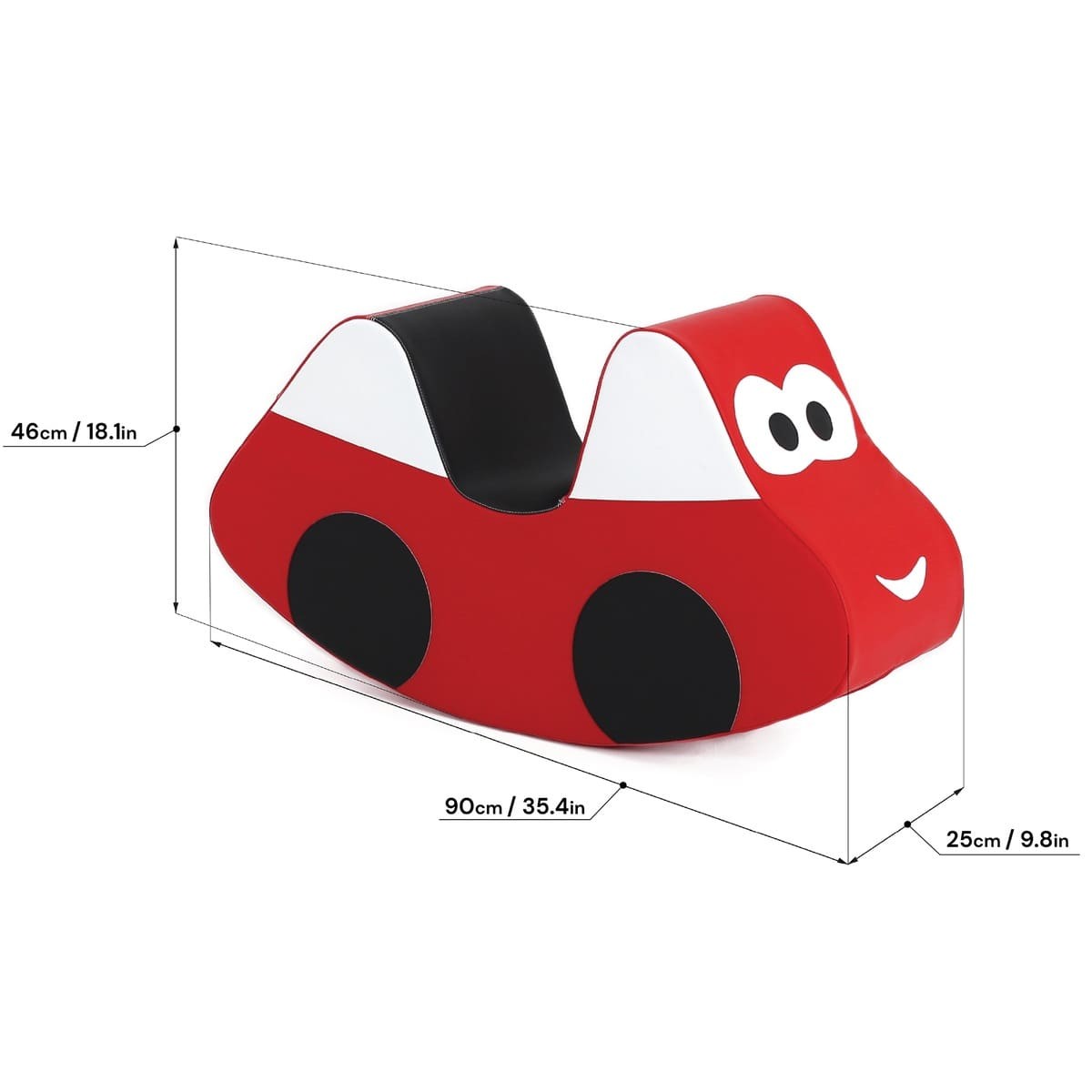 Minkštas paspiriamasis žaislas „Automobilis“, raudonas