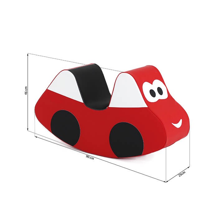 Minkštas paspiriamasis žaislas „Automobilis“, raudonas