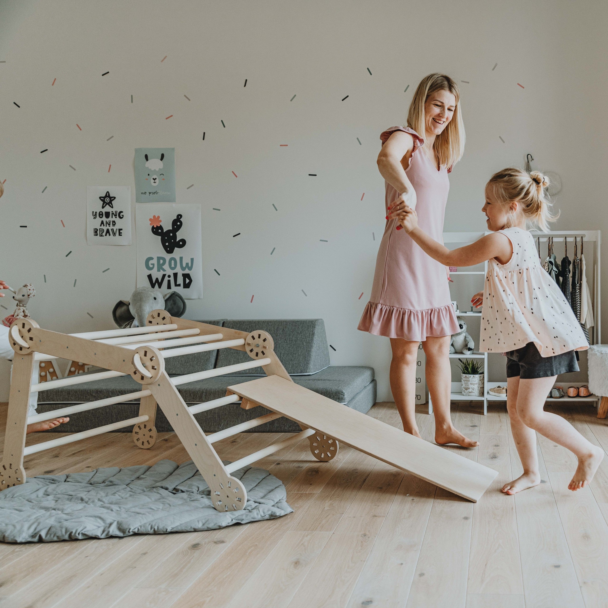 Transformuojama Montessori laipynė su rampa