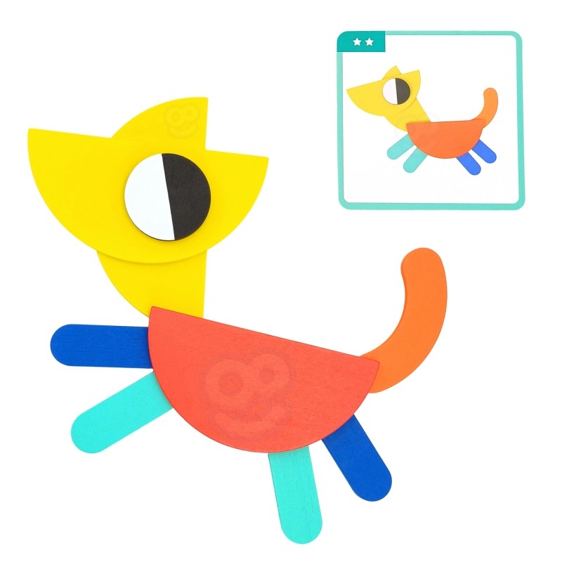 Medinė Montessori formų dėlionė