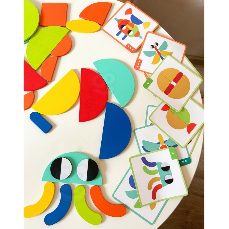 Medinė Montessori formų dėlionė