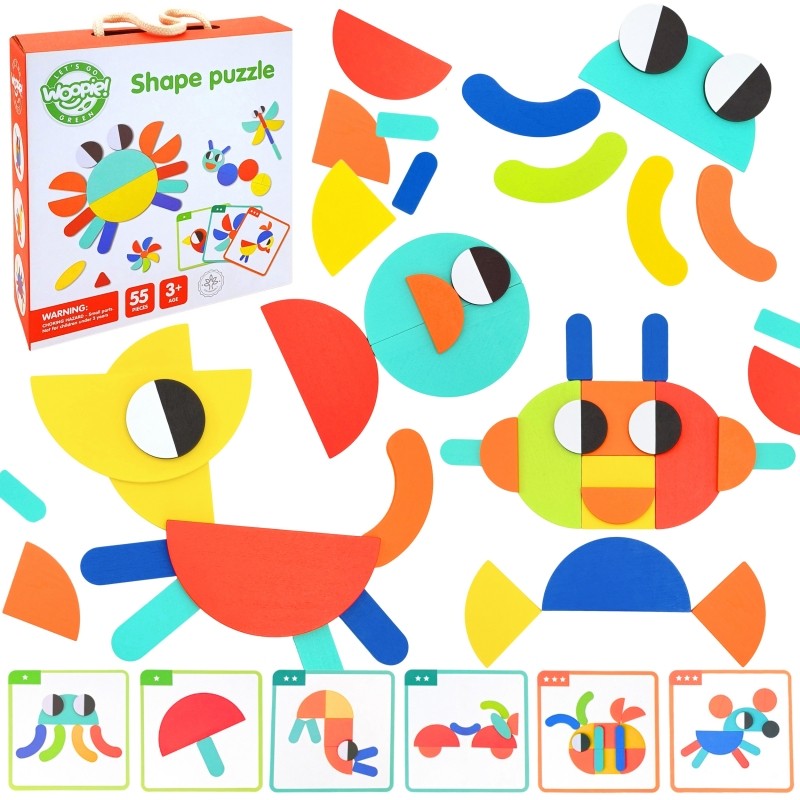 Medinė Montessori formų dėlionė
